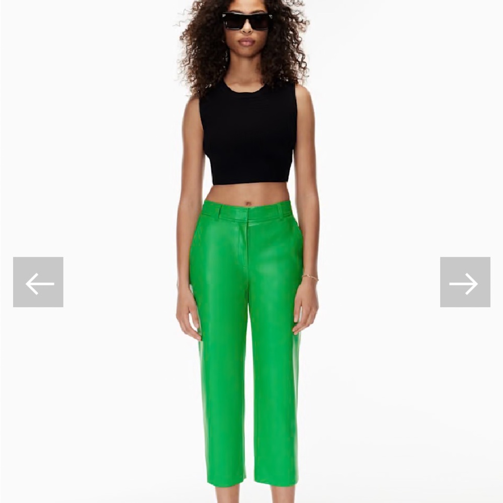 Aritzia Babaton Command Cropped Pant Size 8 Gloss Green